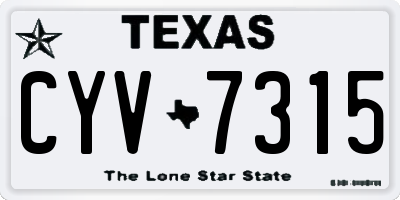 TX license plate CYV7315