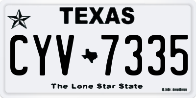 TX license plate CYV7335