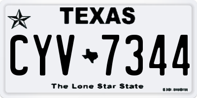 TX license plate CYV7344