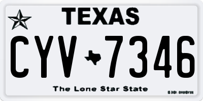 TX license plate CYV7346