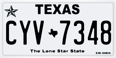 TX license plate CYV7348