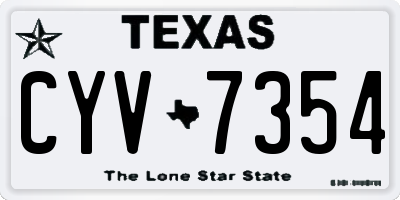 TX license plate CYV7354