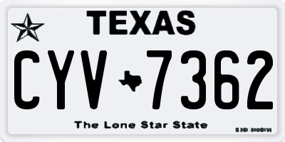 TX license plate CYV7362