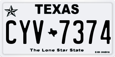 TX license plate CYV7374