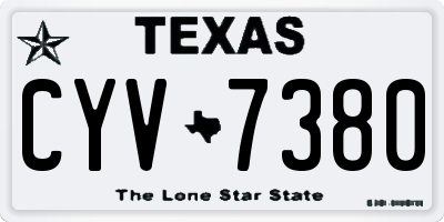 TX license plate CYV7380
