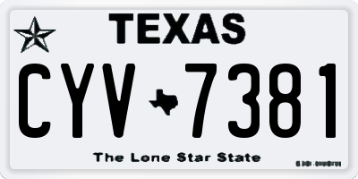 TX license plate CYV7381