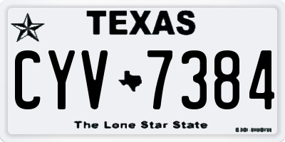 TX license plate CYV7384