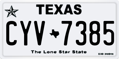 TX license plate CYV7385