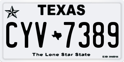 TX license plate CYV7389