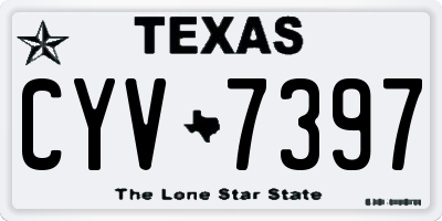 TX license plate CYV7397