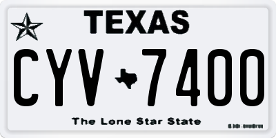 TX license plate CYV7400
