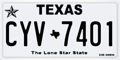 TX license plate CYV7401