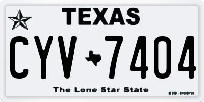 TX license plate CYV7404