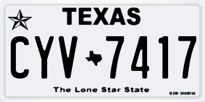 TX license plate CYV7417
