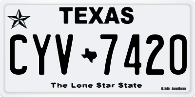 TX license plate CYV7420