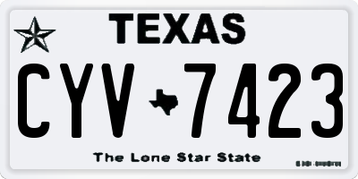 TX license plate CYV7423