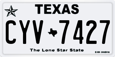 TX license plate CYV7427