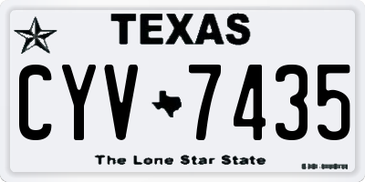 TX license plate CYV7435