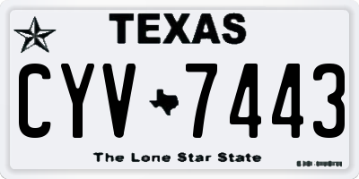 TX license plate CYV7443