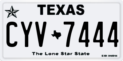 TX license plate CYV7444