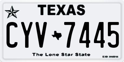 TX license plate CYV7445
