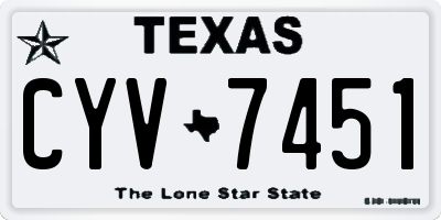 TX license plate CYV7451