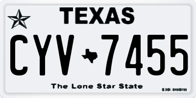 TX license plate CYV7455