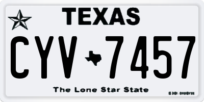 TX license plate CYV7457