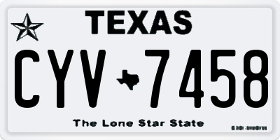 TX license plate CYV7458