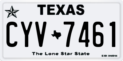 TX license plate CYV7461