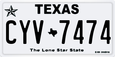 TX license plate CYV7474