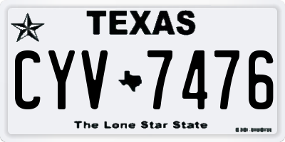 TX license plate CYV7476