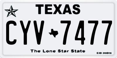 TX license plate CYV7477