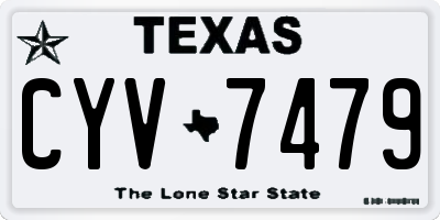 TX license plate CYV7479