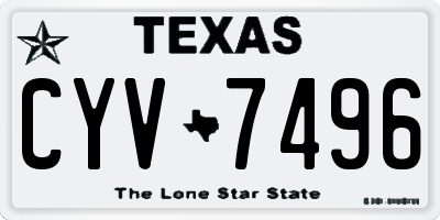 TX license plate CYV7496