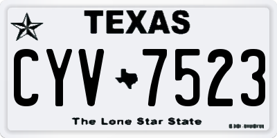 TX license plate CYV7523