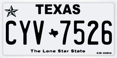 TX license plate CYV7526