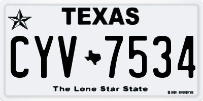 TX license plate CYV7534