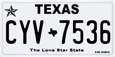 TX license plate CYV7536