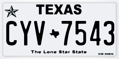 TX license plate CYV7543