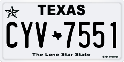 TX license plate CYV7551