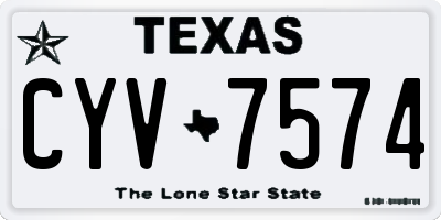 TX license plate CYV7574