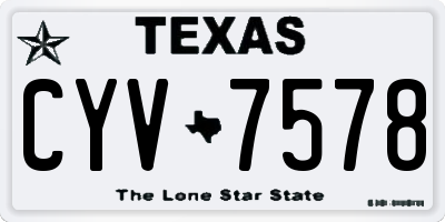 TX license plate CYV7578