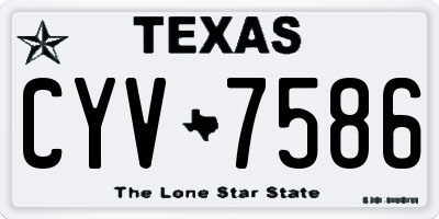 TX license plate CYV7586