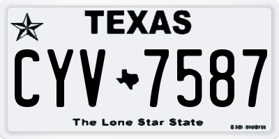 TX license plate CYV7587