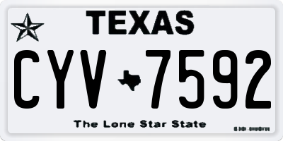 TX license plate CYV7592