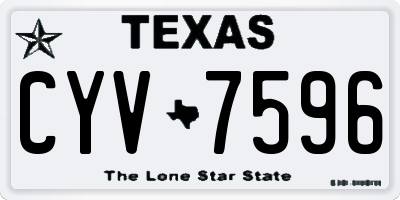 TX license plate CYV7596