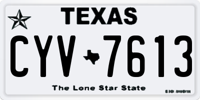 TX license plate CYV7613
