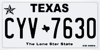 TX license plate CYV7630