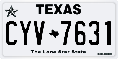 TX license plate CYV7631